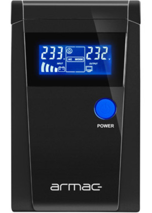 Miniatura produktu: Zasilacz UPS Armac Pure Sine Wave Office Line Interactive 650VA LCD 2x 230V Schuko gniazda metalowa obudowa (O/650F/PSW)