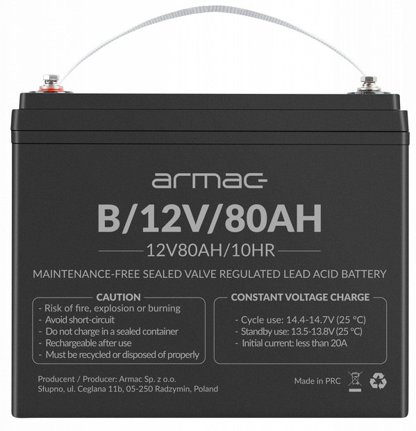 Zdjęcie produktu: Akumulator UPS Armac 12V/80Ah (B/12V/80AH)