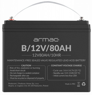 Miniatura produktu: Akumulator żelowy do UPS 12V/80Ah uniwersalny Armac (B/12V/80AH)