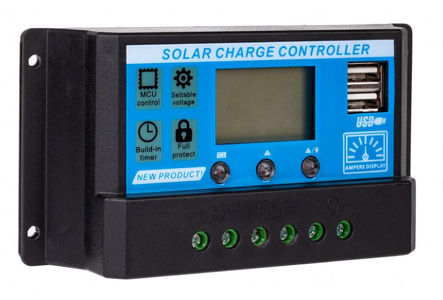 Miniatura produktu: Regulator napięcia paneli ładowania solarnych SOL PWM 12V, 24V 20A LCD