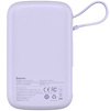 Miniatura zdjęcia: Powerbank Baseus Qpow PRO z kablem Lightning, USB TYP-C, USB, 10000mAh, 20W - fioletowy (PPQD020005)