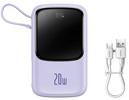 Miniatura zdjęcia: Powerbank Baseus Qpow PRO z kablem Lightning, USB TYP-C, USB, 10000mAh, 20W - fioletowy (PPQD020005)