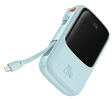 Miniatura zdjęcia: Powerbank Baseus Qpow PRO z kablem Lightning, USB TYP-C, USB, 10000mAh, 20W - niebieski (PPQD020003)