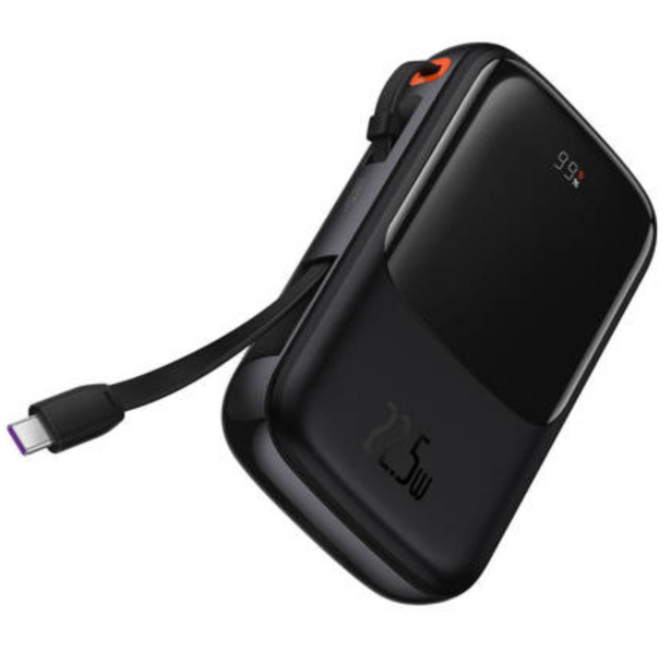Zdjęcie produktu: Powerbank Baseus Qpow PRO z kablem USB TYP-C, USB TYP-C, USB, 10000mAh, 22,5W - czarny (PPQD020101) Zdjęcie produktu: Powerbank Baseus Qpow PRO z kablem USB TYP-C, USB TYP-C, USB, 10000mAh, 22,5W - czarny (PPQD020101)
