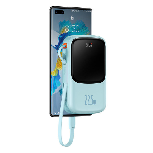 Zdjęcie produktu: Powerbank Baseus Qpow PRO z kablem USB TYP-C, USB TYP-C, USB, 10000mAh, 22,5W - niebieski (PPQD020103) Zdjęcie produktu: Powerbank Baseus Qpow PRO z kablem USB TYP-C, USB TYP-C, USB, 10000mAh, 22,5W - niebieski (PPQD020103)