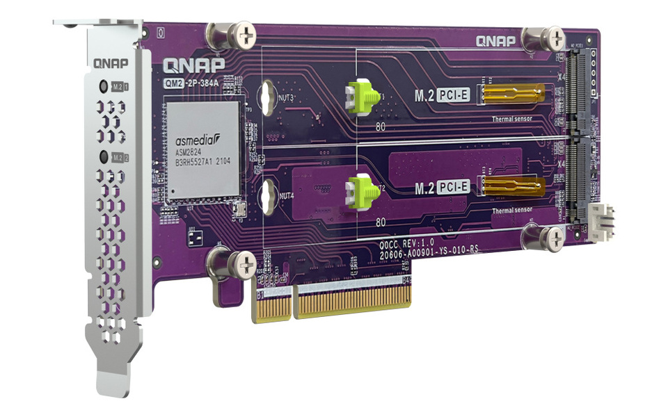 Zdjęcie produktu: Qnap QM2-2P-384A Dual M.2 PCIe SSD card