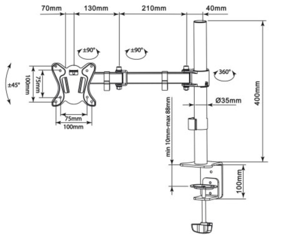 Uchwyt biurkowy Maclean MC-690N
