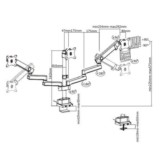 Maclean uchwyt na 3 monitory 17-27