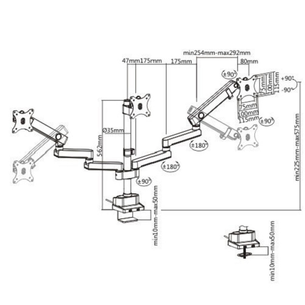 Zdjęcie produktu: Maclean uchwyt na 3 monitory 17-27