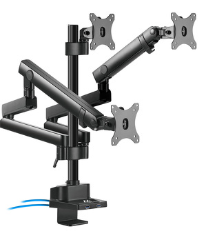 Miniatura produktu: Uchwyt biurkowy do monitora LCD Maclean na trzy monitory, max VESA 75x75 do 100x100, 17-27", do 3 x 7kg, 2 x USB 3.0 - MC-811 Miniatura produktu: Uchwyt biurkowy do monitora LCD Maclean na trzy monitory, max VESA 75x75 do 100x100, 17-27", do 3 x 7kg, 2 x USB 3.0 - MC-811