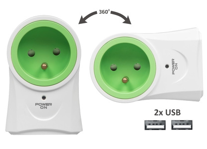 Miniatura produktu: Listwa zasilająca antyprzepięciowa EVER SPIN USB (T/LZ10-SPI000/0000)