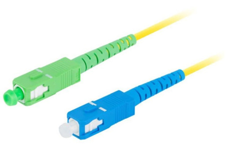 Miniatura produktu: Patchcord światłowodowy Lanberg SM SC/APC-SC/UPC SIMPLEX 3.0MM LSZH G657A1 1m żółty