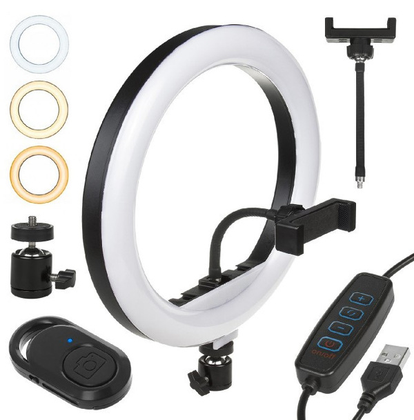 Zdjęcie produktu: Lampa LED Maclean, 12", 20W, Samowyzwalacz, Bluetooth, Możliwość zmiany barwy 3000K-6500K oraz jasności 10-100%, MCE612B Zdjęcie produktu: Lampa LED Maclean, 12", 20W, Samowyzwalacz, Bluetooth, Możliwość zmiany barwy 3000K-6500K oraz jasności 10-100%, MCE612B