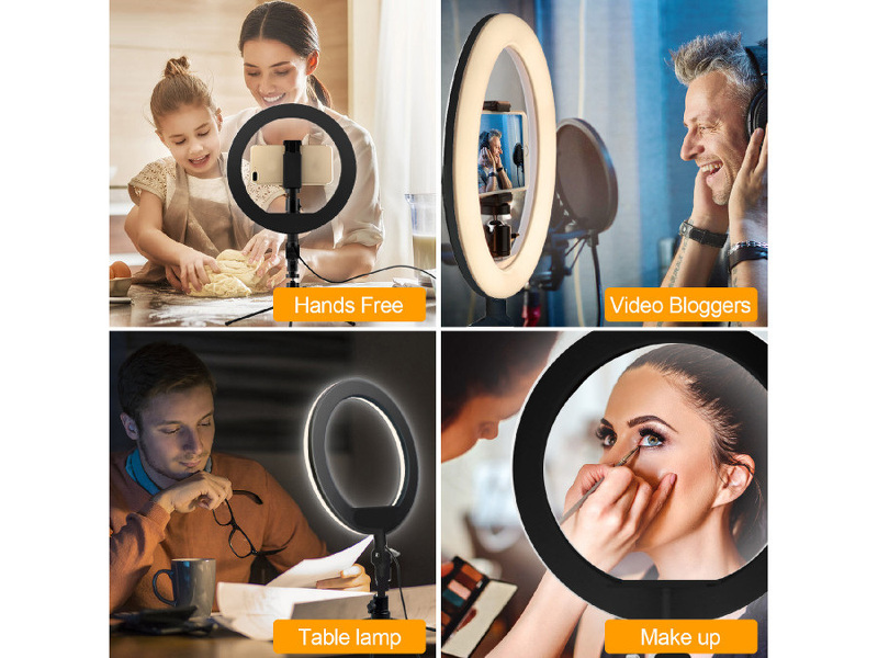 Zdjęcie produktu: Lampa LED Maclean, 12", 20W, Samowyzwalacz, Bluetooth, Możliwość zmiany barwy 3000K-6500K oraz jasności 10-100%, MCE612B Zdjęcie produktu: Lampa LED Maclean, 12", 20W, Samowyzwalacz, Bluetooth, Możliwość zmiany barwy 3000K-6500K oraz jasności 10-100%, MCE612B