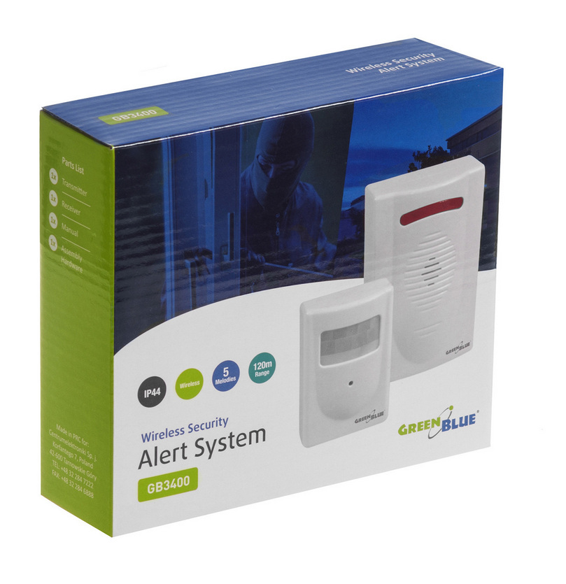 Bezprzewodowy mini alarm sygnalizator wejścia GreenBlue GB3400