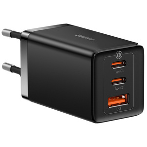 Miniatura produktu: Ładowarka sieciowa Baseus GaN5 Pro 2xUSB TYP-C + USB, 65W - czarna (CCGP120201)