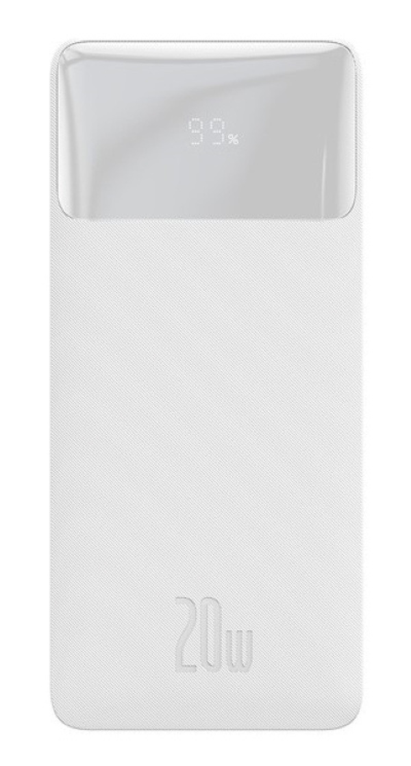 Zdjęcie produktu: Powerbank Baseus Bipow 20000mAh, 2xUSB, USB TYP-C, 20W (Overseas Edition) + kabel USB-A - Micro USB 0.25m - biały (PPBD050302)