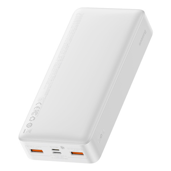 Zdjęcie produktu: Powerbank Baseus Bipow 20000mAh, 2xUSB, USB TYP-C, 20W (Overseas Edition) + kabel USB-A - Micro USB 0.25m - biały (PPBD050302)