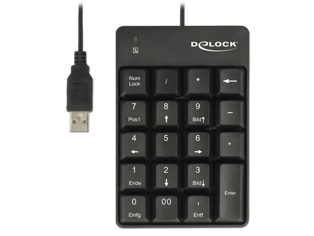 Delock 12481 klawiatura numeryczna USB 19 klawiszy, czarna Delock 12481 klawiatura numeryczna USB 19 klawiszy, czarna