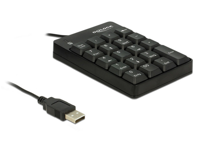 Zdjęcie produktu: Delock 12481 klawiatura numeryczna USB 19 klawiszy, czarna Zdjęcie produktu: Delock 12481 klawiatura numeryczna USB 19 klawiszy, czarna