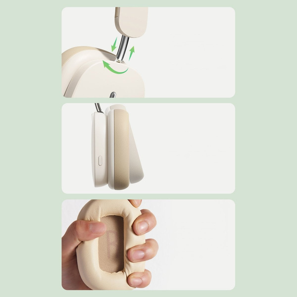 Zdjęcie produktu: Słuchawki bezprzewodowe Baseus Bowie H1 Bluetooth 5.2 ANC - białe (NGTW230002)