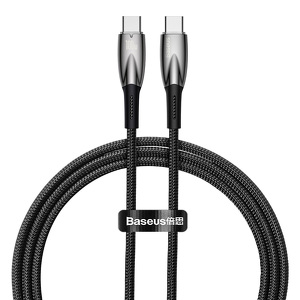 Miniatura produktu: Kabel przewód USB Typ-C do Typ-C 100cm Baseus Glimmer, 100W, 20V, 5A, PD z obsługą szybkiego ładowania - czarny (CADH000701)