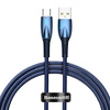 Kabel przewód USB Typ-C 100cm Baseus Glimmer, 100W z obsługą szybkiego ładowania - niebieski (CADH000403)