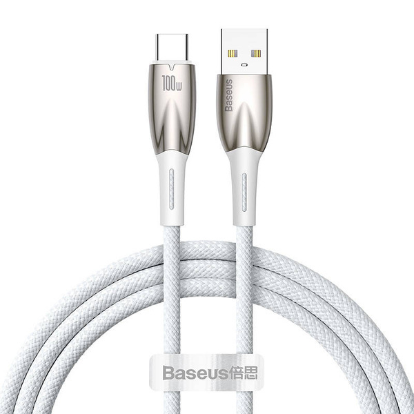 Zdjęcie produktu: Kabel przewód USB Typ-C 200cm Baseus Glimmer, 100W z obsługą szybkiego ładowania - biały (CADH000602) Zdjęcie produktu: Kabel przewód USB Typ-C 200cm Baseus Glimmer, 100W z obsługą szybkiego ładowania - biały (CADH000602)