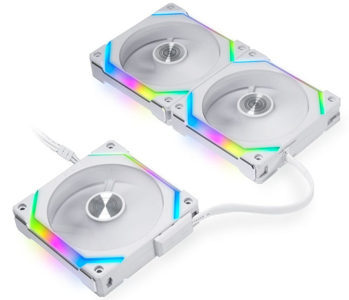 Zdjęcie produktu: Wentylator Lian Li UNI FAN SL120 v2 ARGB PWM 120mm biały (3 sztuki i kontroler) Zdjęcie produktu: Wentylator Lian Li UNI FAN SL120 v2 ARGB PWM 120mm biały (3 sztuki i kontroler)