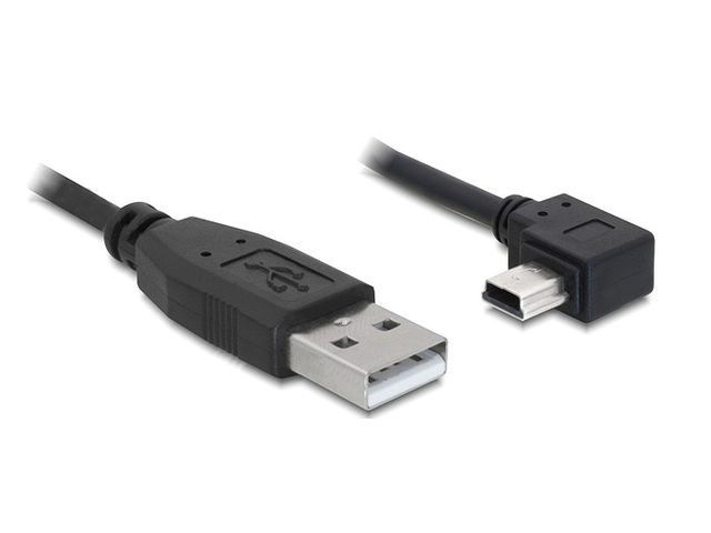 Delock 82682 przewód USB MINI (M) kątowy lewo - USB-A (M) 2.0 2m czarny