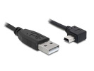 Miniatura zdjęcia: Delock 82682 przewód USB MINI (M) kątowy lewo - USB-A (M) 2.0 2m czarny
