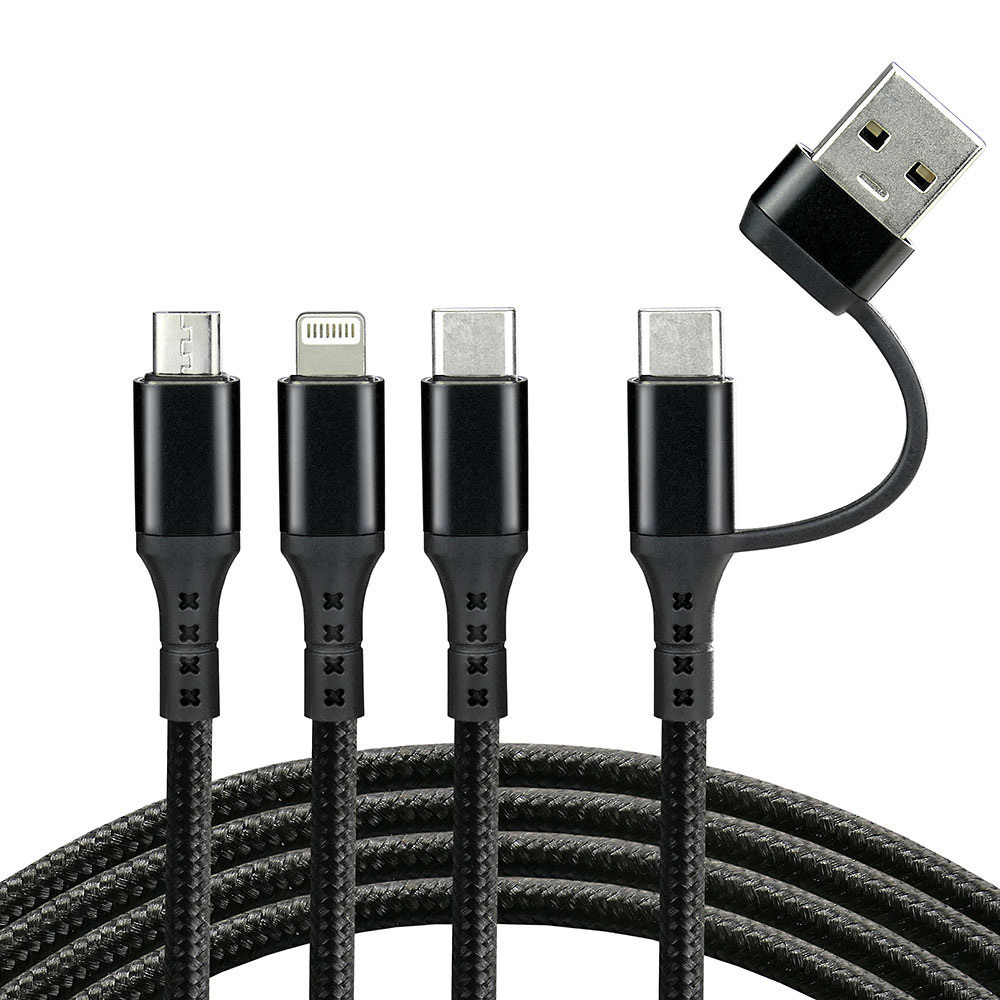 Kabel przewód pleciony USB 3w1 - USB TYP-C, Lightning, micro USB 120cm everActive do 3A (CBB-1.2ALL) Kabel przewód pleciony USB 3w1 - USB TYP-C, Lightning, micro USB 120cm everActive do 3A (CBB-1.2ALL)