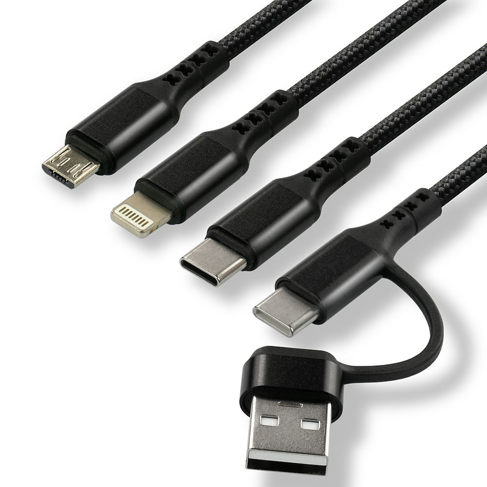 Kabel przewód pleciony USB 3w1 - USB TYP-C, Lightning, micro USB 120cm everActive do 3A (CBB-1.2ALL) Kabel przewód pleciony USB 3w1 - USB TYP-C, Lightning, micro USB 120cm everActive do 3A (CBB-1.2ALL)