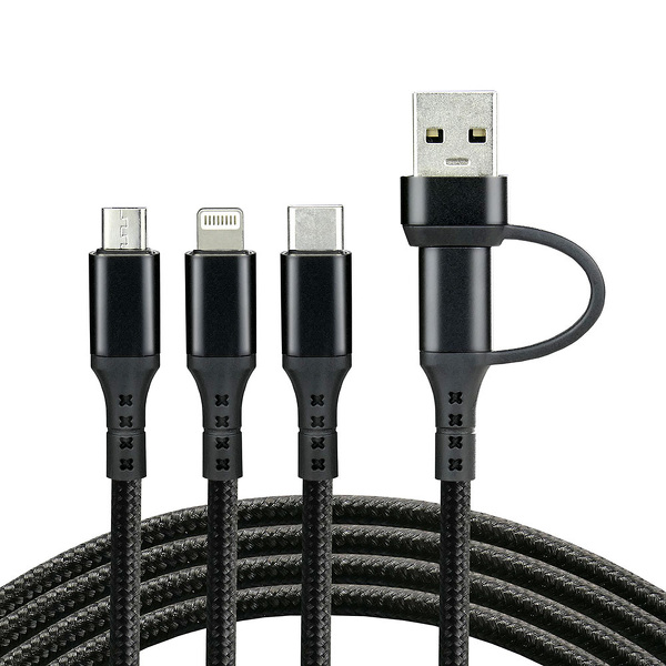 Zdjęcie produktu: Kabel przewód pleciony USB 3w1 - USB TYP-C, Lightning, micro USB 120cm everActive do 3A (CBB-1.2ALL) Zdjęcie produktu: Kabel przewód pleciony USB 3w1 - USB TYP-C, Lightning, micro USB 120cm everActive do 3A (CBB-1.2ALL)