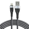 Kabel przewód pleciony USB - Lightning / iPhone everActive 100cm z obsługą szybkiego ładowania do 2,4A - szary (CBB-1IG)