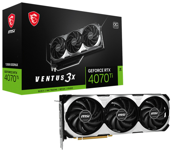 Zdjęcie produktu: MSI GeForce RTX 4070 Ti VENTUS 3X OC 12GB GDDR6X DLSS 3