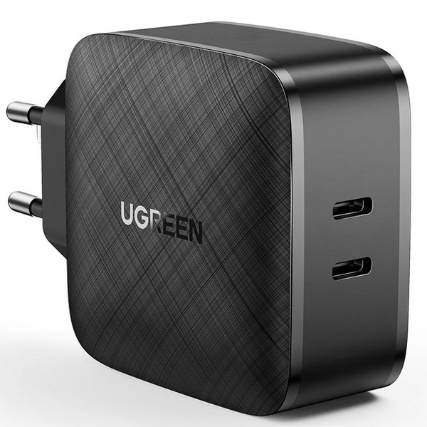 Zdjęcie produktu: Ładowarka sieciowa Ugreen CD216, 66W, PD 2.0, 2xUSB TYP-C - czarna (70867)