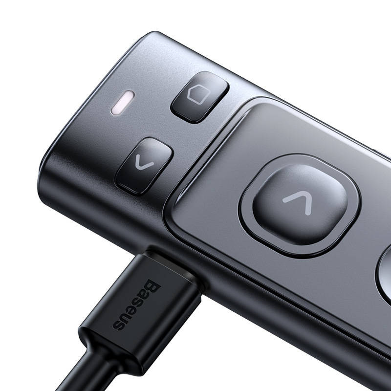 Wielofunkcyjny pilot Baseus Orange Dot do prezentacji, z zielonym wskaźnikiem laserowym, akumulatorowy - szary (WKCD010013)