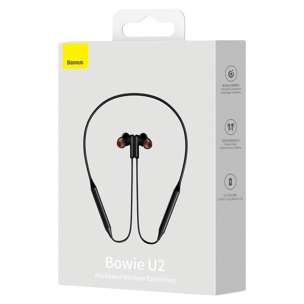 Zdjęcie produktu: Słuchawki bezprzewodowe sportowe Baseus Bowie U2, Bluetooth 5.2 - czarne (NGTU000001)