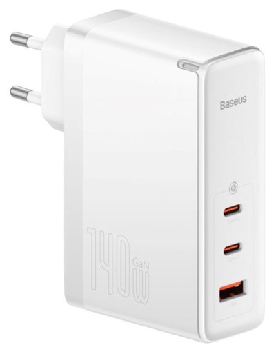 Ładowarka sieciowa Baseus GaN5 Pro 2xUSB TYP-C + USB, 140W EU - biała (CCGP100202) Ładowarka sieciowa Baseus GaN5 Pro 2xUSB TYP-C + USB, 140W EU - biała (CCGP100202)