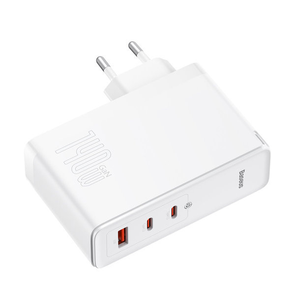Ładowarka sieciowa Baseus GaN5 Pro 2xUSB TYP-C + USB, 140W EU - biała (CCGP100202) Ładowarka sieciowa Baseus GaN5 Pro 2xUSB TYP-C + USB, 140W EU - biała (CCGP100202)