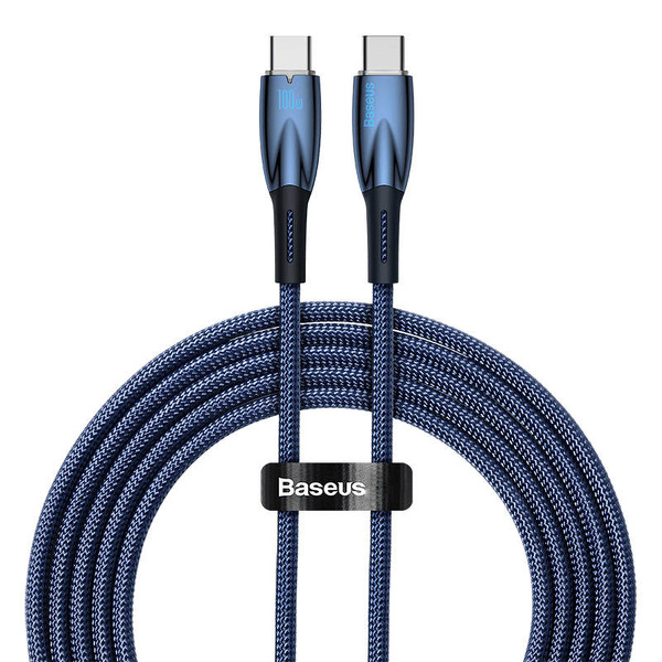Zdjęcie produktu: Kabel przewód USB Typ-C do Typ-C 100cm Baseus Glimmer, 100W, 20V, 5A, PD z obsługą szybkiego ładowania - niebieski (CADH000703) Zdjęcie produktu: Kabel przewód USB Typ-C do Typ-C 100cm Baseus Glimmer, 100W, 20V, 5A, PD z obsługą szybkiego ładowania - niebieski (CADH000703)