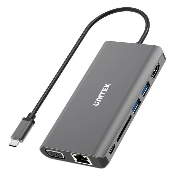 Zdjęcie produktu: Unitek Hub USB TYP-C 8w1 100W (D1019B)