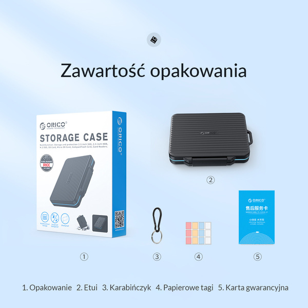 Zdjęcie produktu: Orico Etui na karty SD,mSD,CF PHCD-7-BK-BP