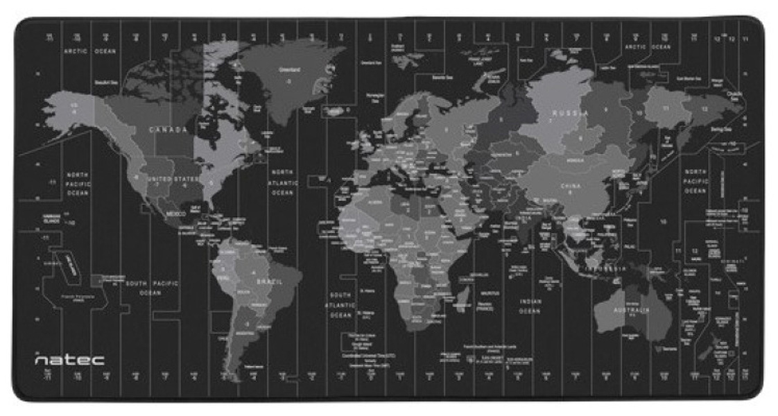Zdjęcie produktu: Podkładka pod mysz Natec Time zone map maxi 800 x 400 mm (NPO-1119) Zdjęcie produktu: Podkładka pod mysz Natec Time zone map maxi 800 x 400 mm (NPO-1119)