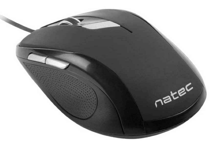 Zdjęcie produktu: Mysz przewodowa Natec Pigeon, Optyczna 2400 DPI - czarna (NMY-0667)
