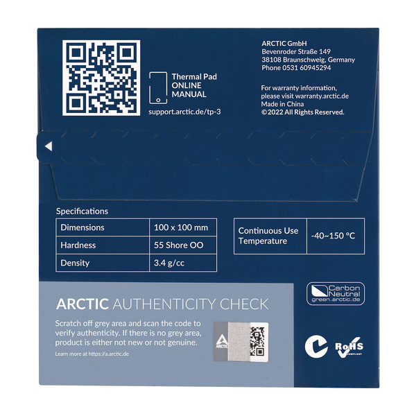 Zdjęcie produktu: Arctic TP-3 100x100mm 0.5mm (ACTPD00052A)