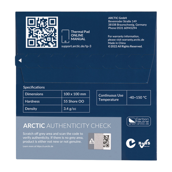Zdjęcie produktu: Arctic TP-3 100x100mm 1.0mm (ACTPD00053A) Zdjęcie produktu: Arctic TP-3 100x100mm 1.0mm (ACTPD00053A)
