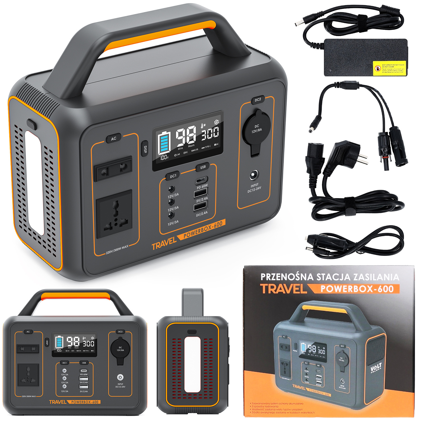 Przenośna stacja zasilania Volt TRAVEL POWERBOX 600 (300W)