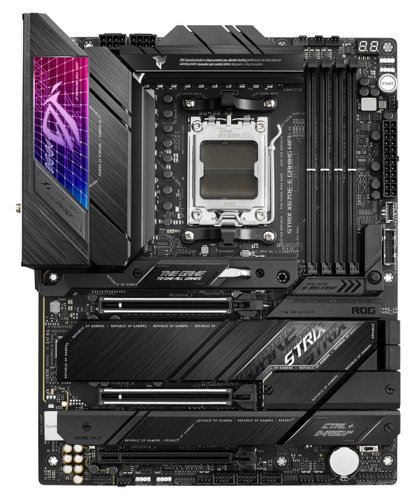 Zdjęcie produktu: Płyta główna ASUS ROG STRIX X670E-E GAMING WIFI AM5 Zdjęcie produktu: Płyta główna ASUS ROG STRIX X670E-E GAMING WIFI AM5
